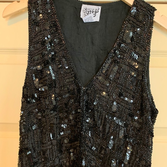 Sweet Sue Beaded Silk Shurg  Vest Size M - Picture 1 of 4
